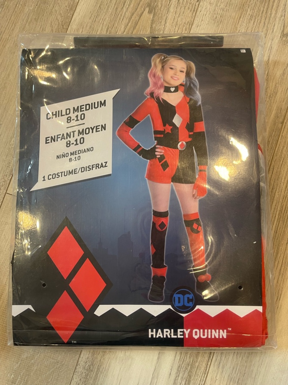 NWT Harley Quinn Kids Costume - Red and Black Child Medium DC